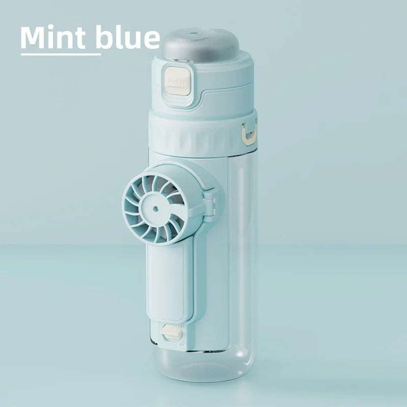 2026 New Portable Spray Fan Water Cup for Children'S School Use, Handheld Student Fan, Multi-Functional Water Bottle