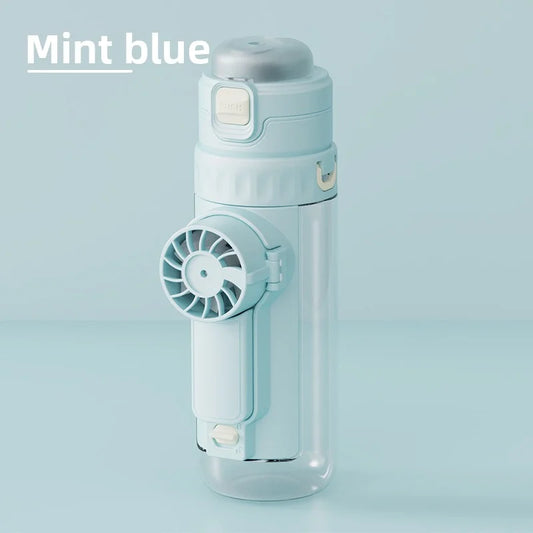 2026 New Portable Spray Fan Water Cup for Children'S School Use, Handheld Student Fan, Multi-Functional Water Bottle
